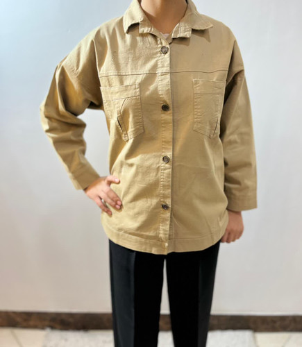 مانتو کتان زاپ دار