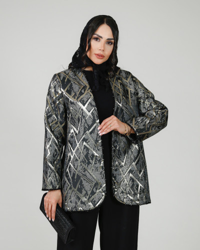 مانتو ژاکارد ترک طرح کریستال