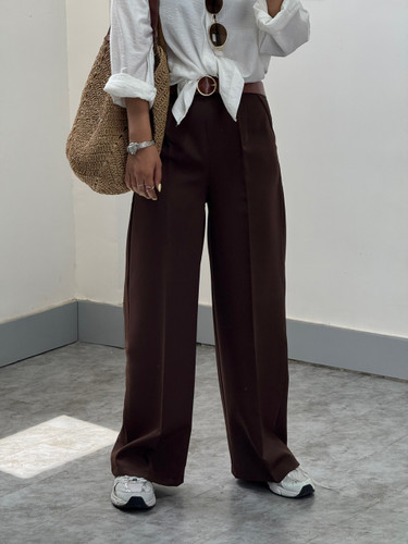 شلوار نیم بگ قهوه ایی